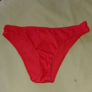 Red Ribbed Bikini Bottom